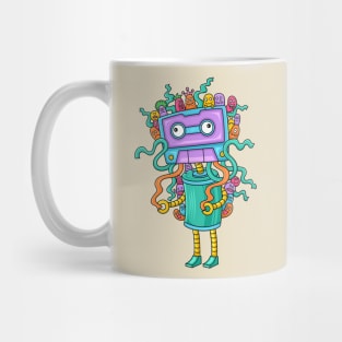 funny music cassette doodle monster Mug